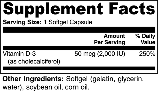 Vitamin D3 2,000 IU